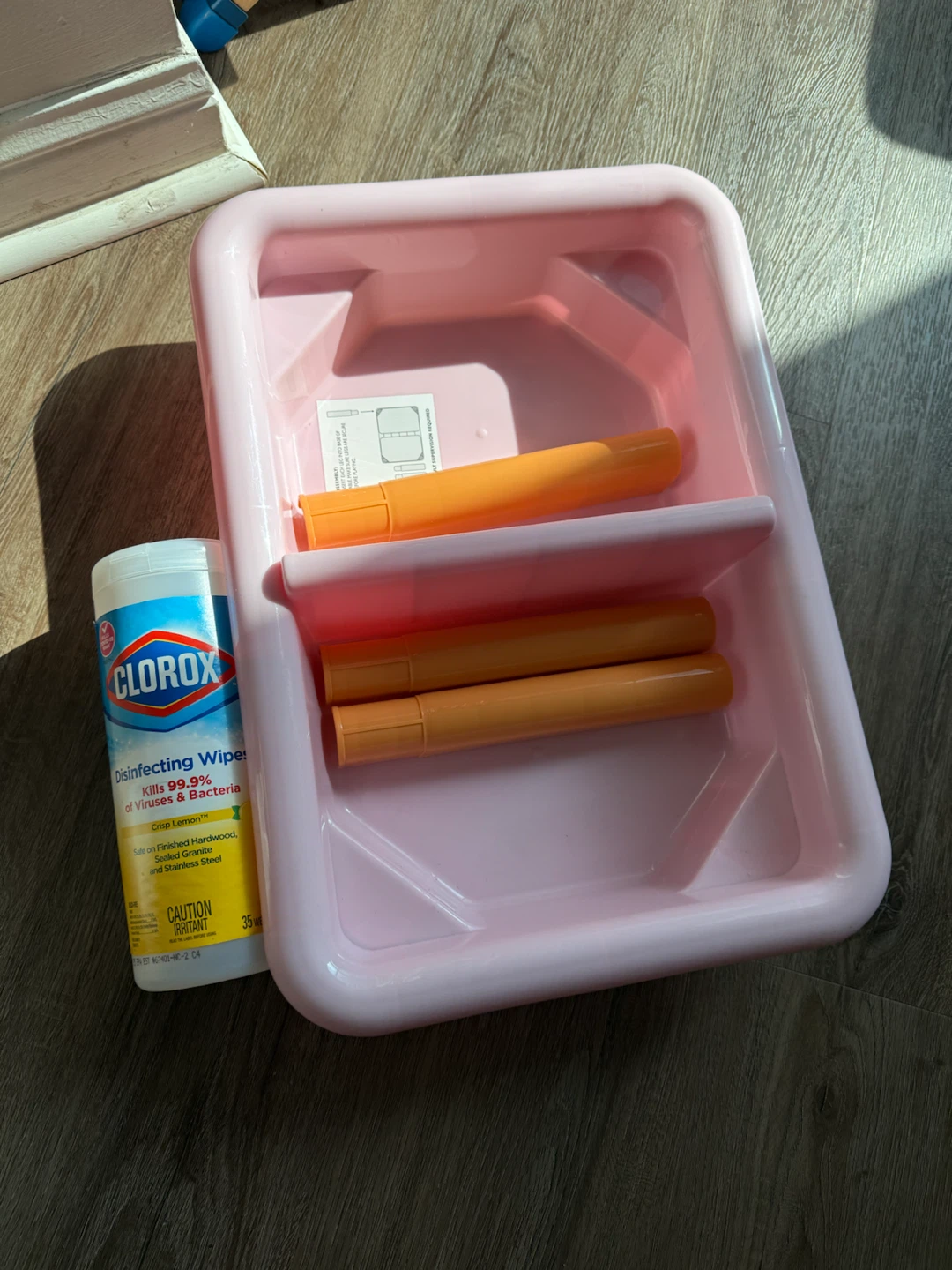 Pink Plastic Toy Tray with Orange Legs - photo 2