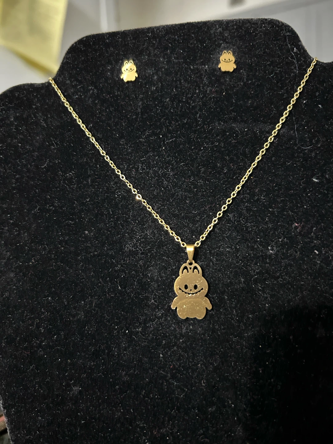 Gold-Tone  The Bubu  Pendant Necklace and Stud Earrings Set