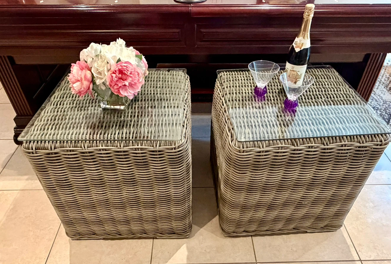 Toja Wicker Patio Sofa Set with Tables
