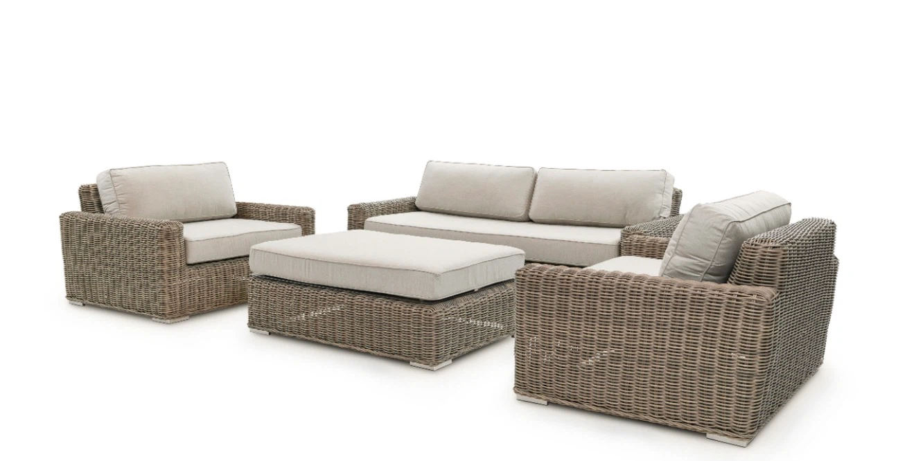 Toja Wicker Patio Sofa Set with Tables - photo 4