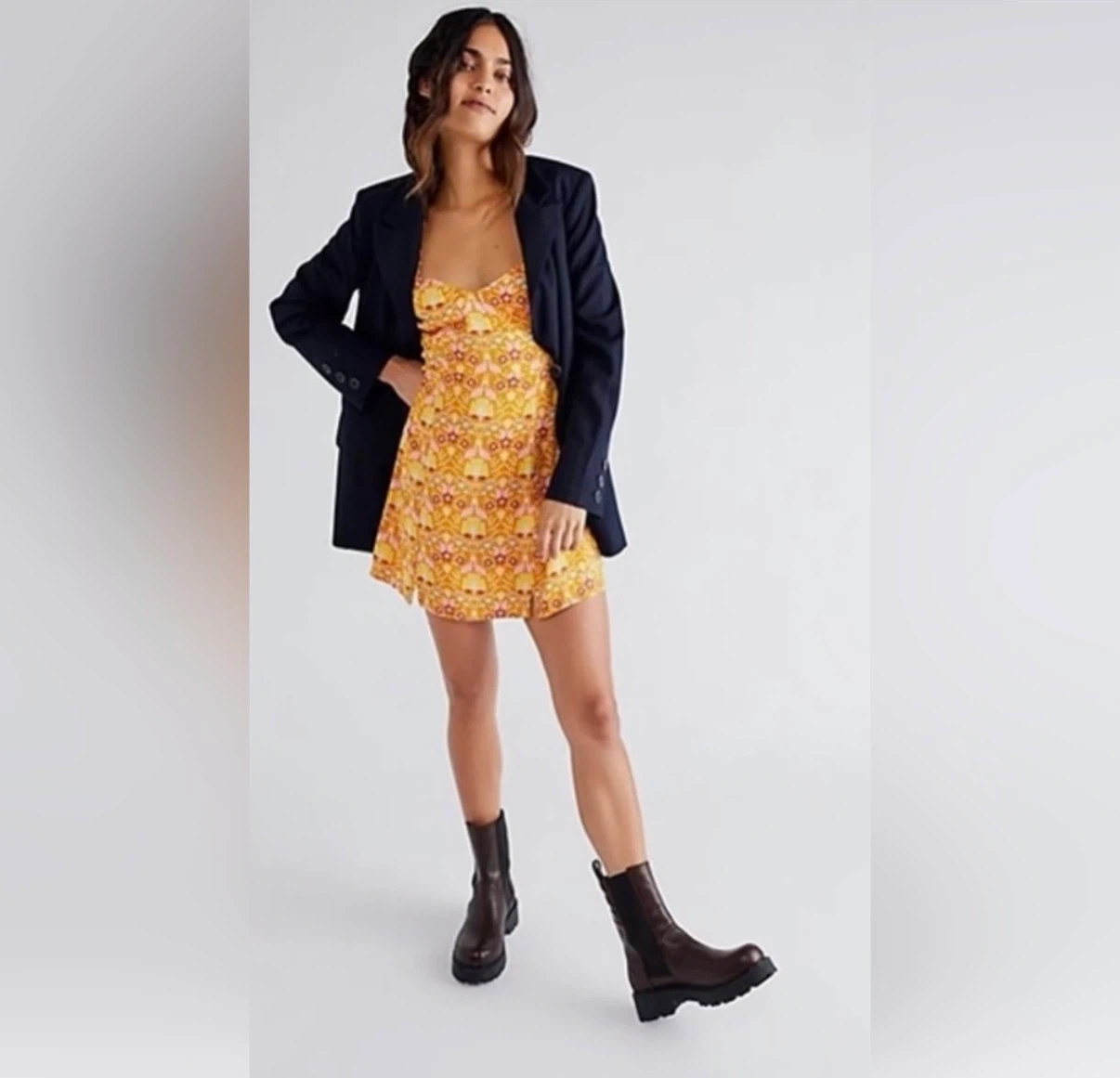 Free People Sasha Orange Floral Mini Dress - photo 2