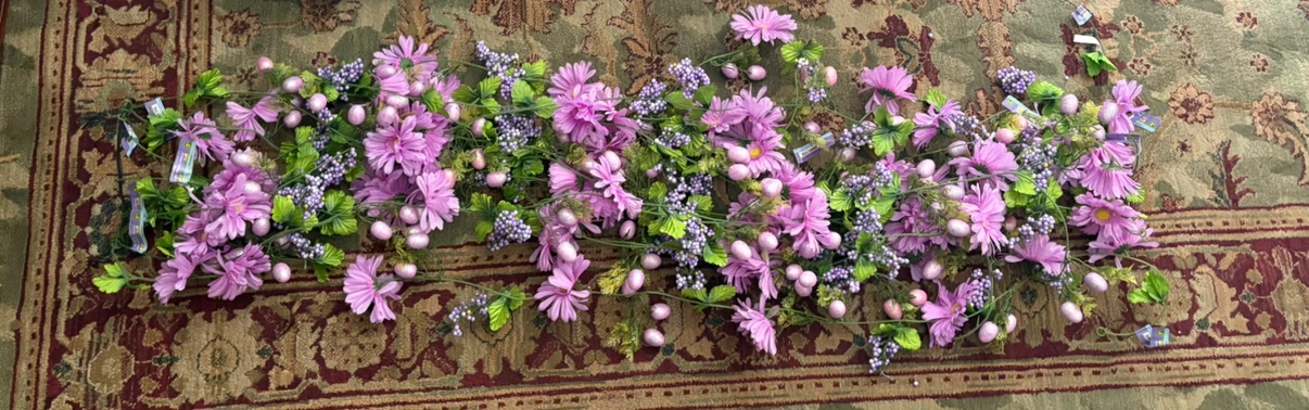 $10 for 11 Purple Floral Garlands