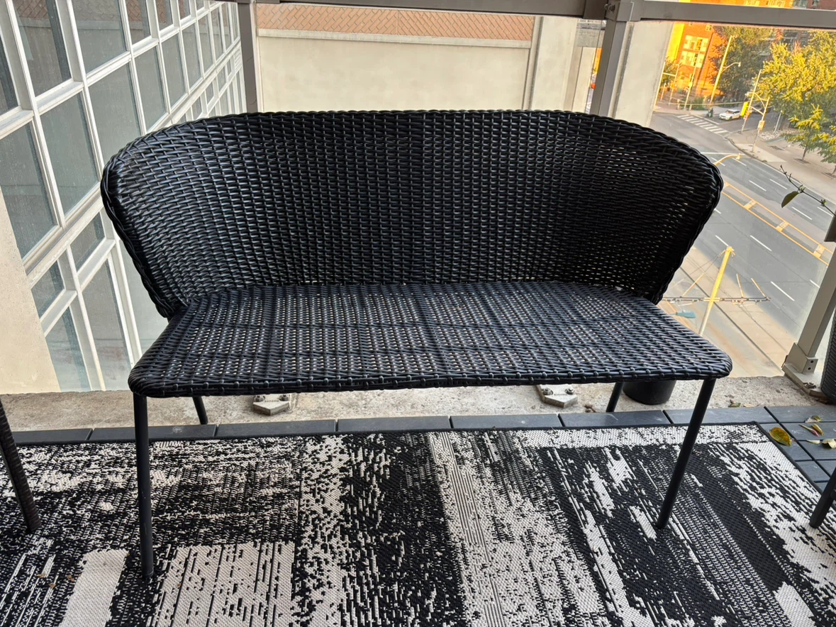 Black Wicker Patio Loveseat