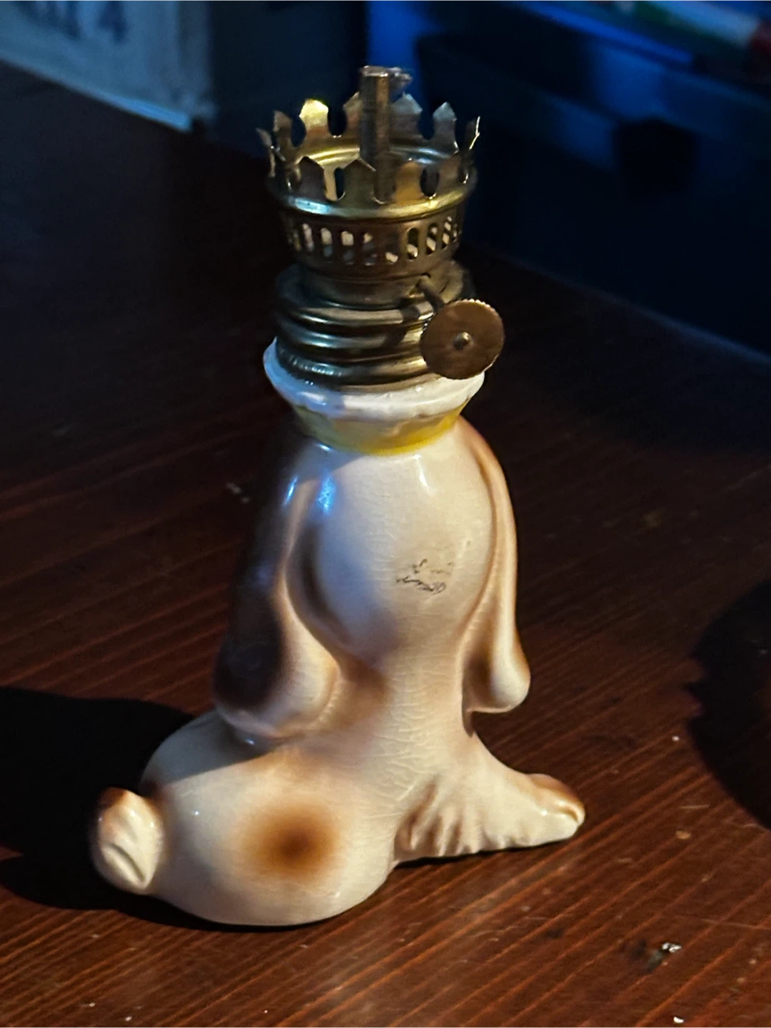 Vintage ceramic dog oil lamp - photo 3