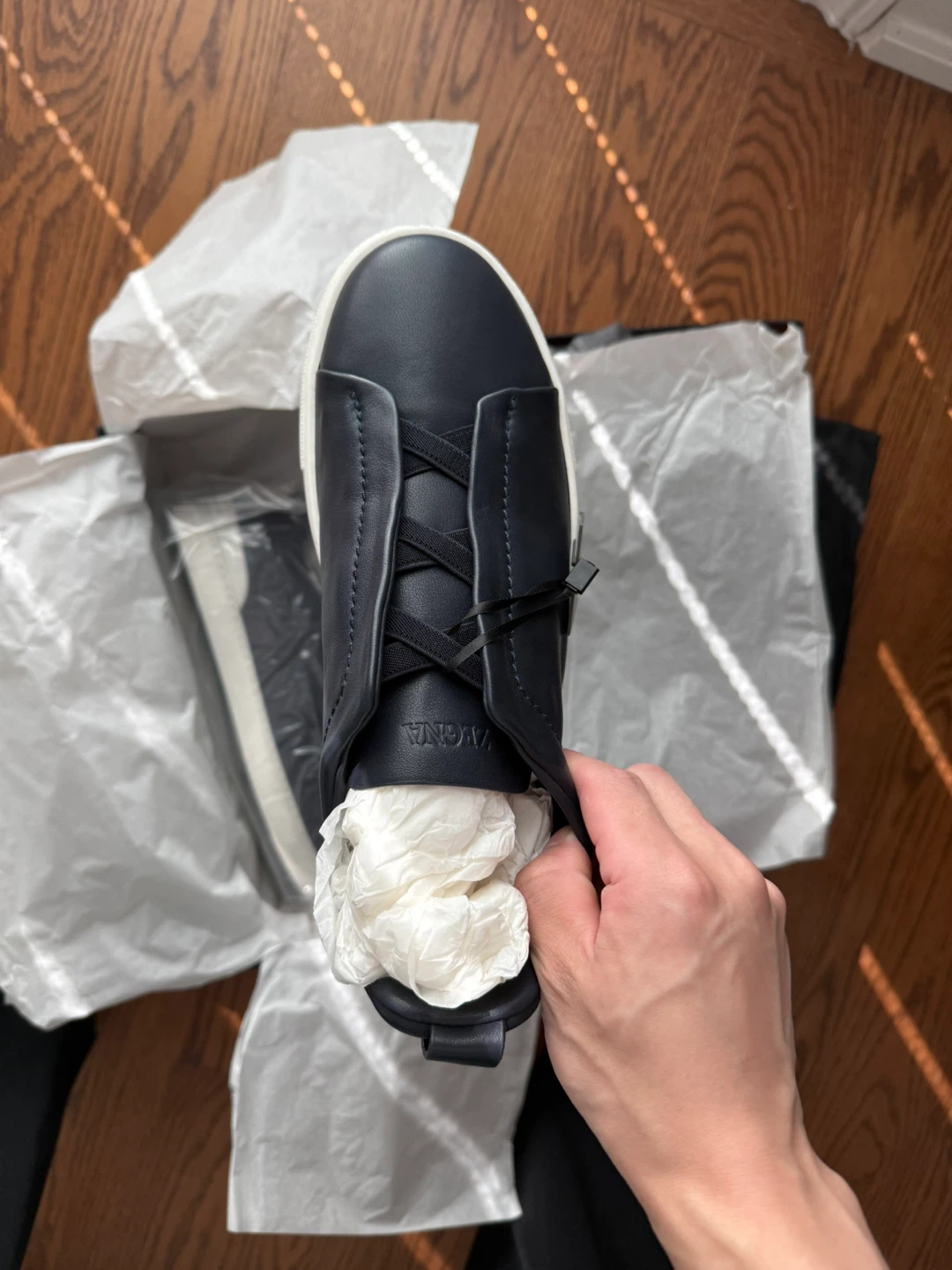 Brand new Zegna triple stitch sneakers US 8 - photo 4