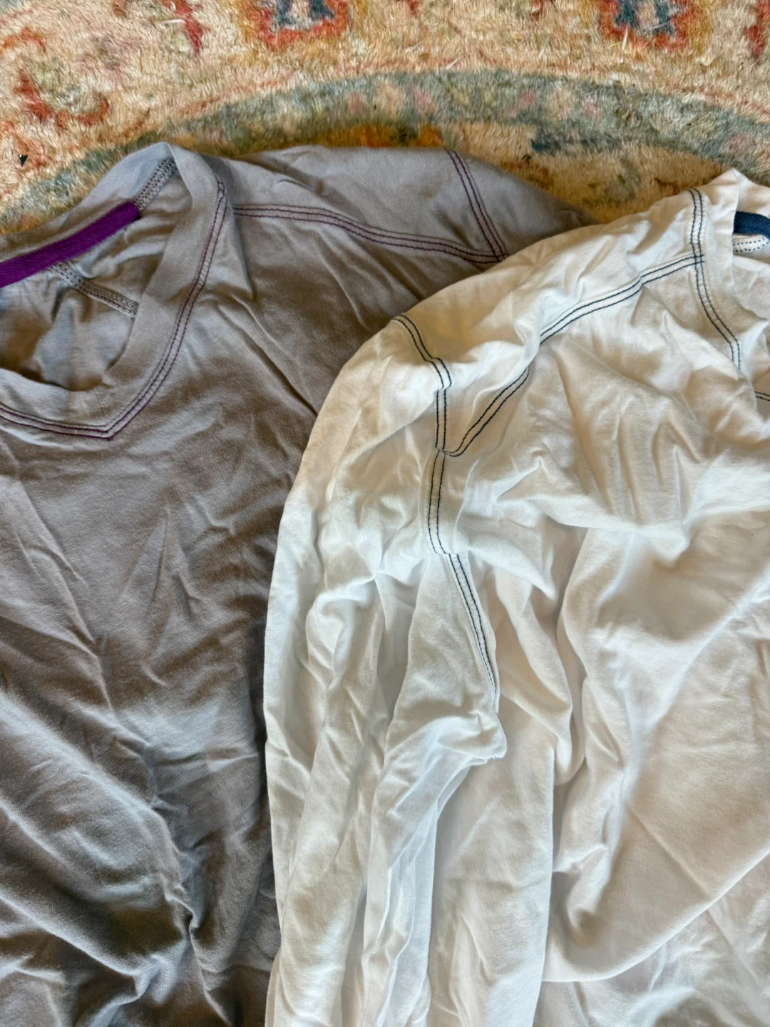 Lightweight Steven Craig long sleeve shirts in grey and white.