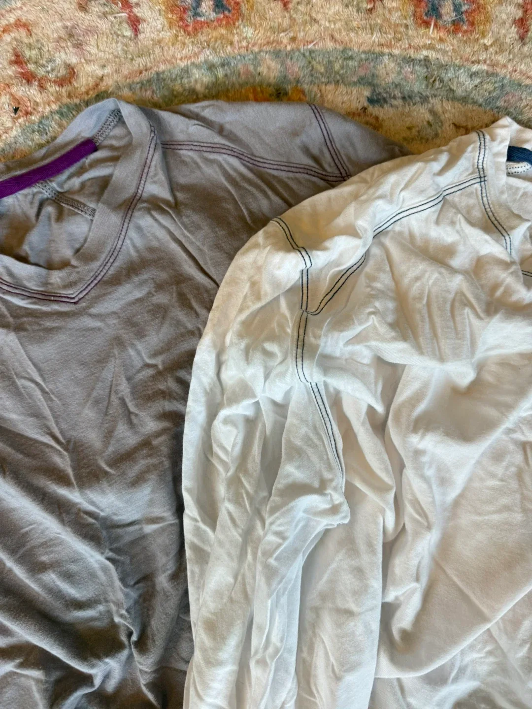 Lightweight Steven Craig long sleeve shirts in grey and white.