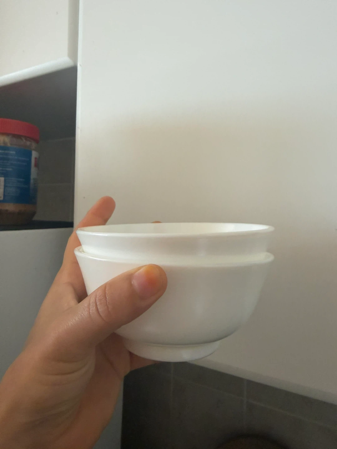 Two white bowls