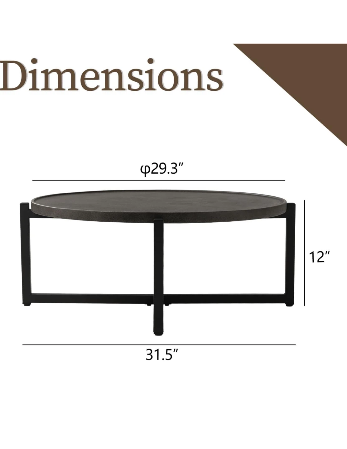 Round Black metal Coffee Table - photo 4