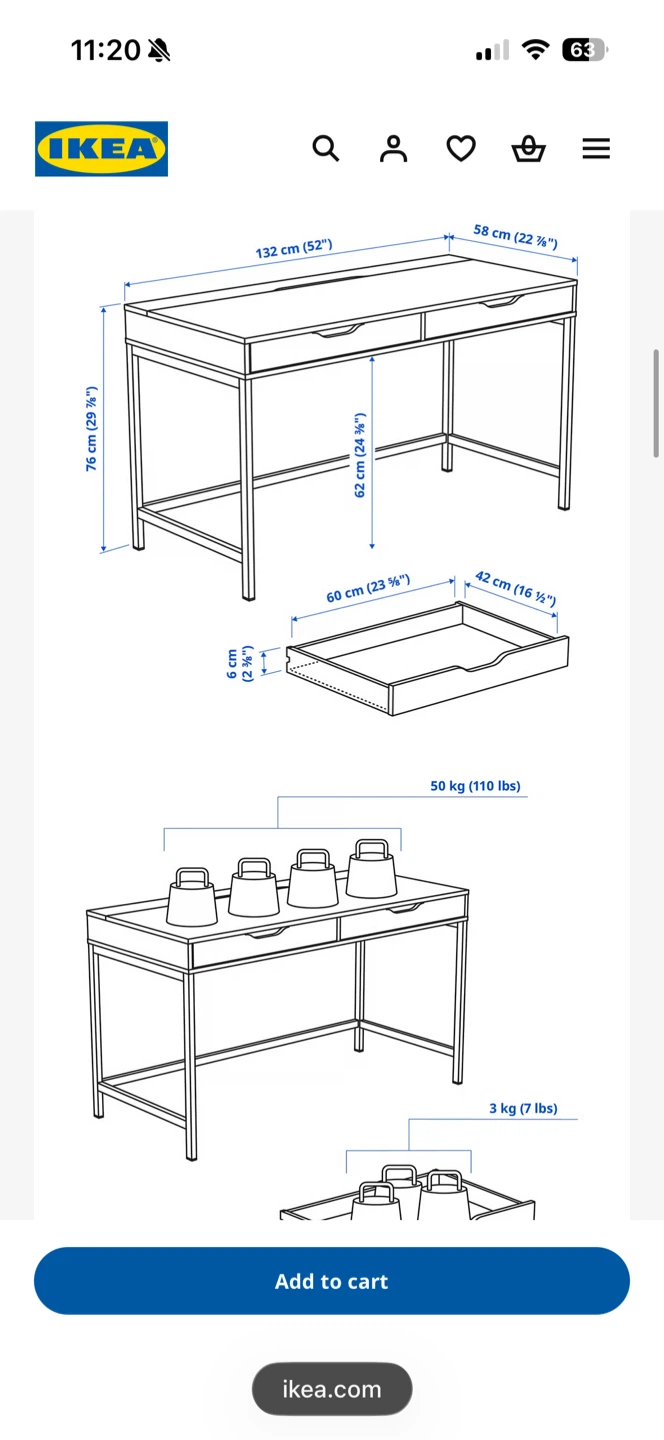 IKEA ALEX Desk with two drawers - Dark Gray - photo 3