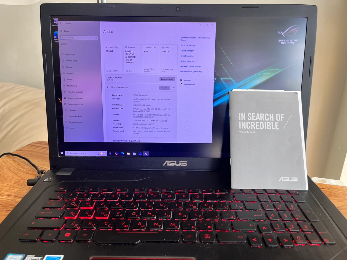 ASUS ROG Strix FX753VD Gaming Laptop - photo 3
