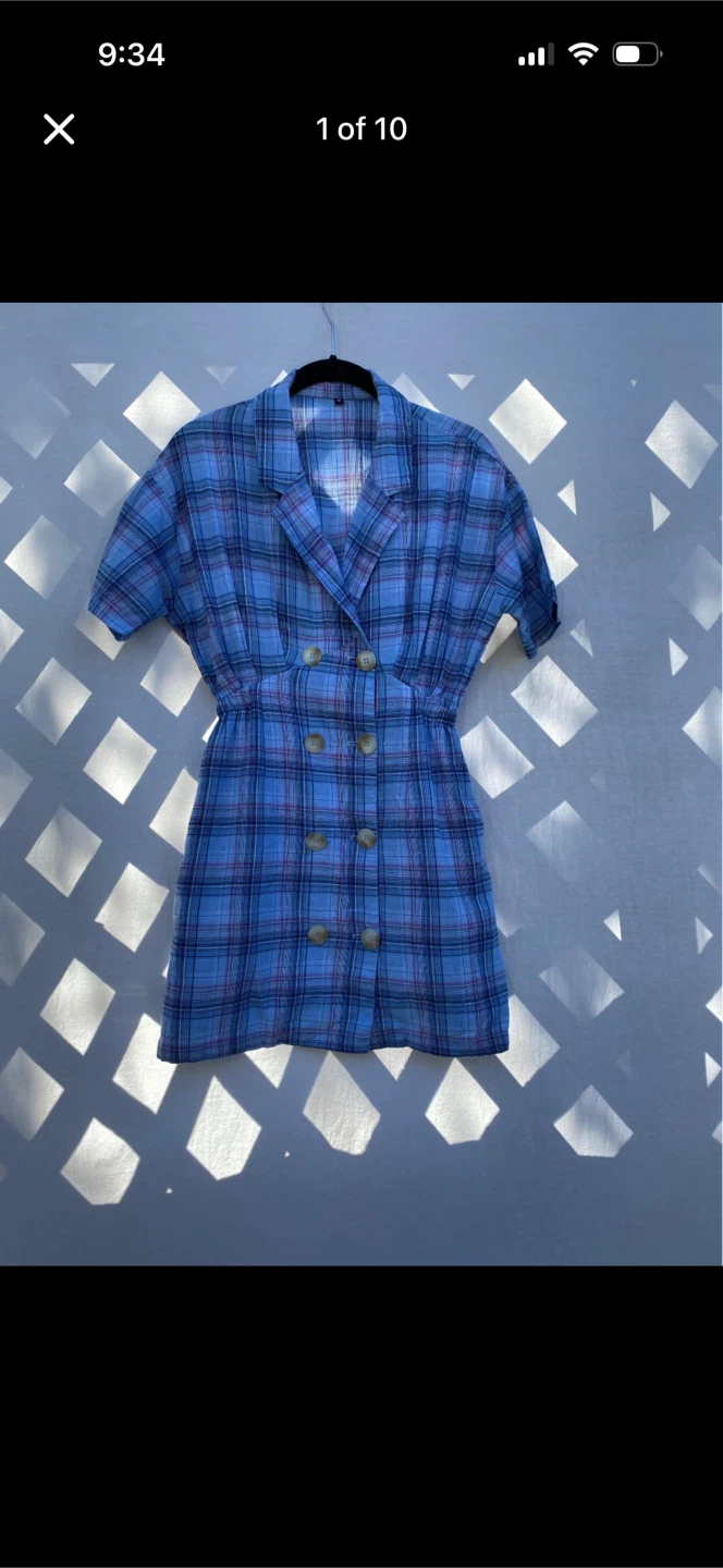 Play Lounge Mini Plaid button Down Dress