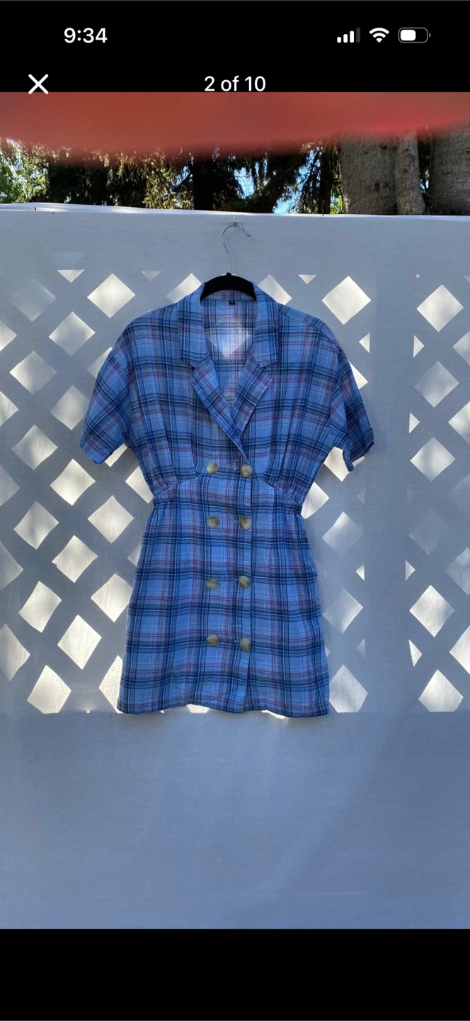 Play Lounge Mini Plaid button Down Dress - photo 2
