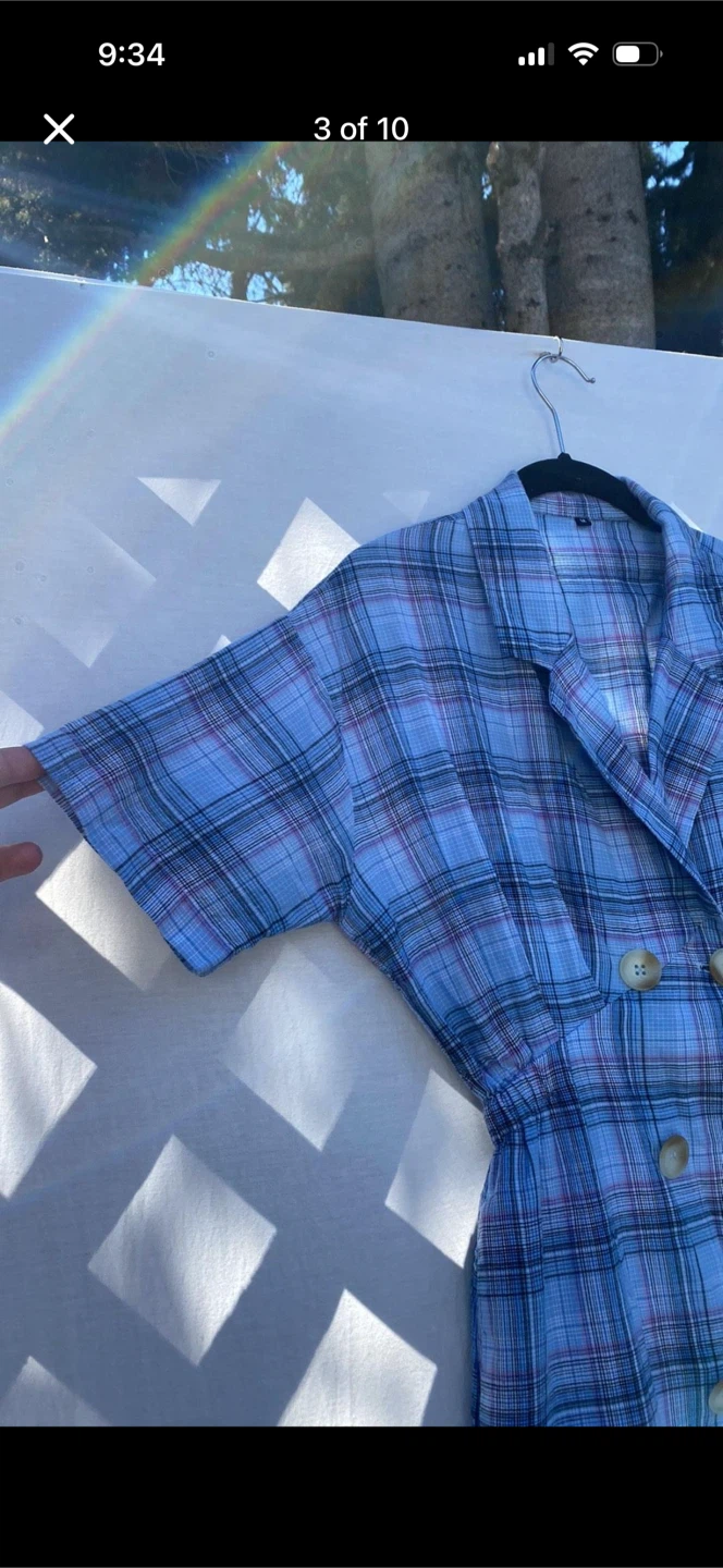 Play Lounge Mini Plaid button Down Dress - photo 3
