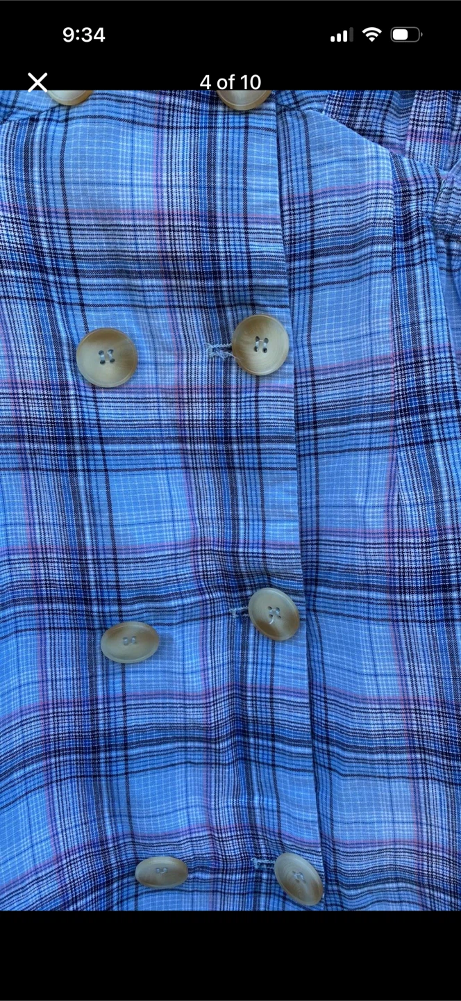 Play Lounge Mini Plaid button Down Dress - photo 4