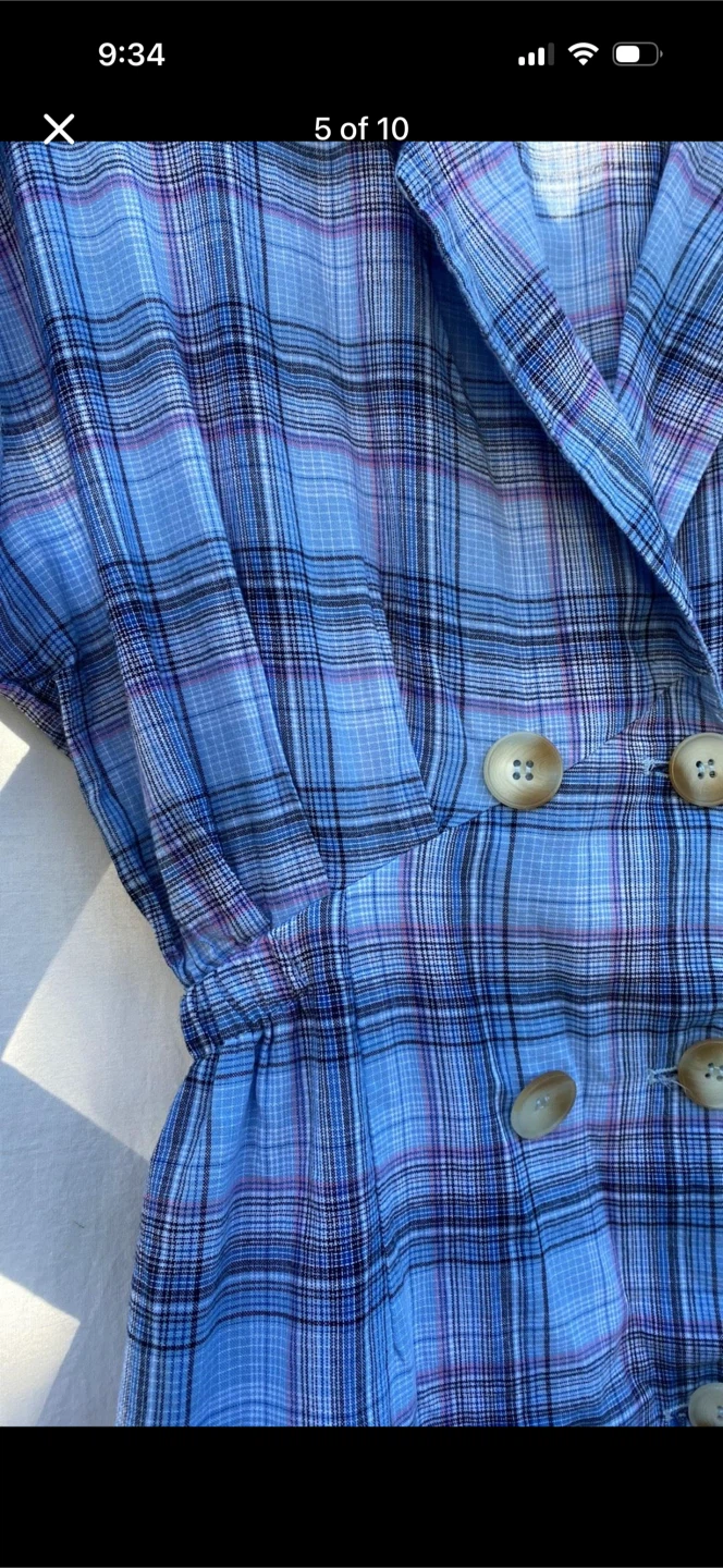 Play Lounge Mini Plaid button Down Dress - photo 5