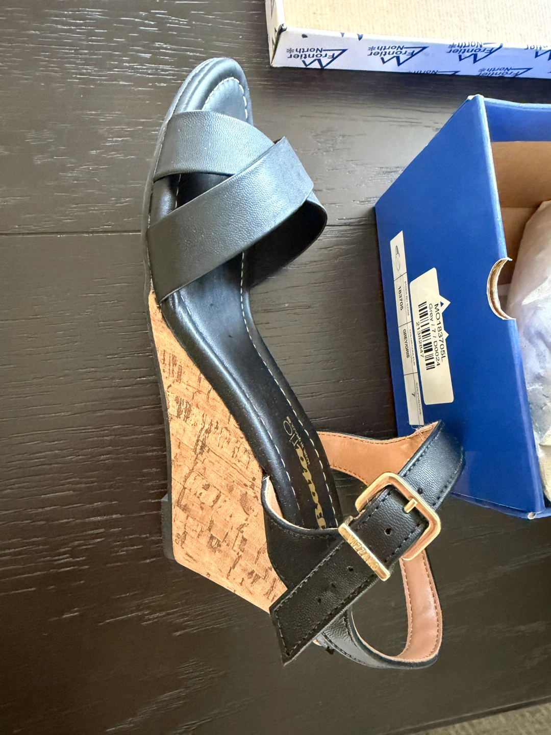 Vizzano Black Wedge Sandals