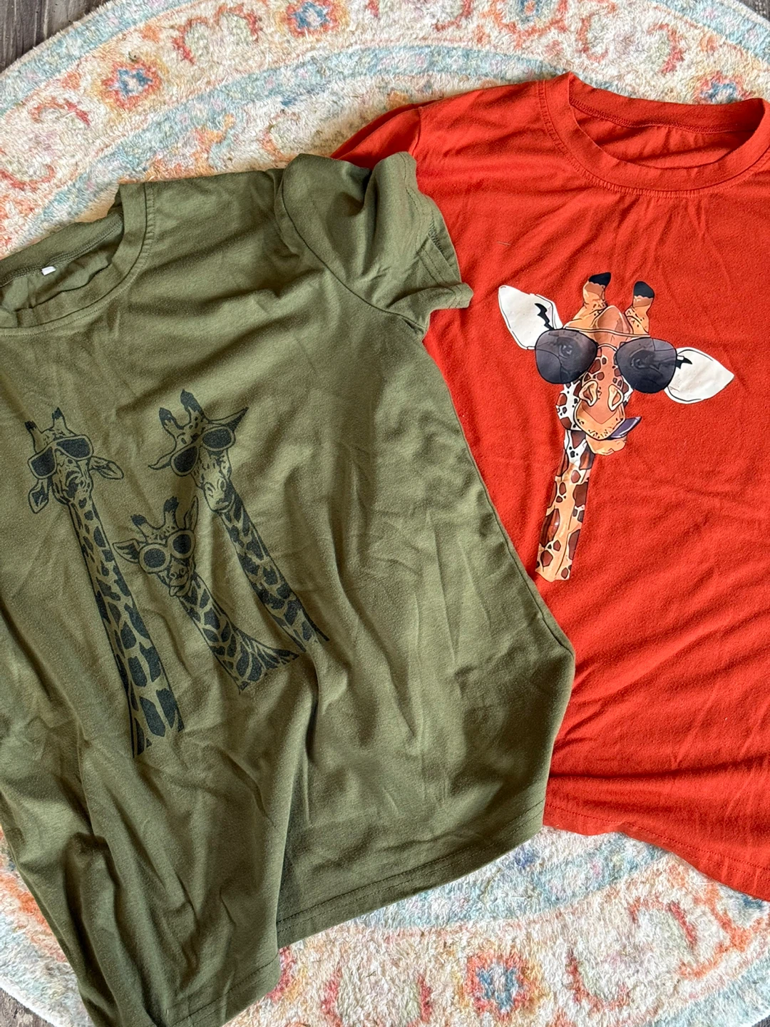 2 Graphic T-Shirts - Giraffes with Sunglasses
