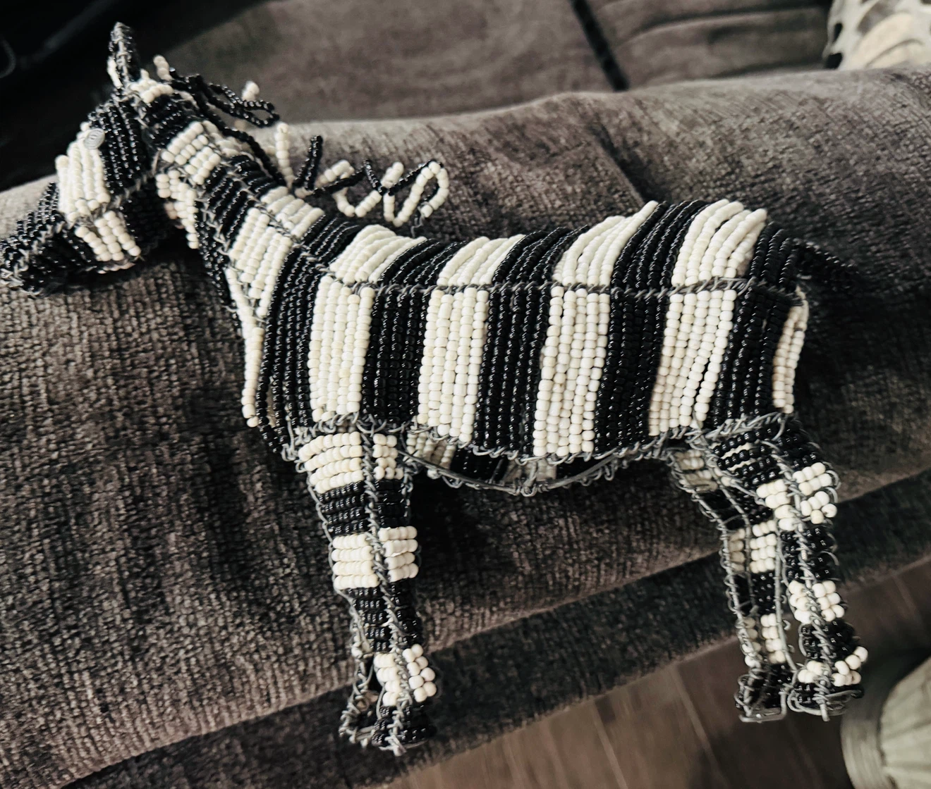 Beaded Zebra Figurine