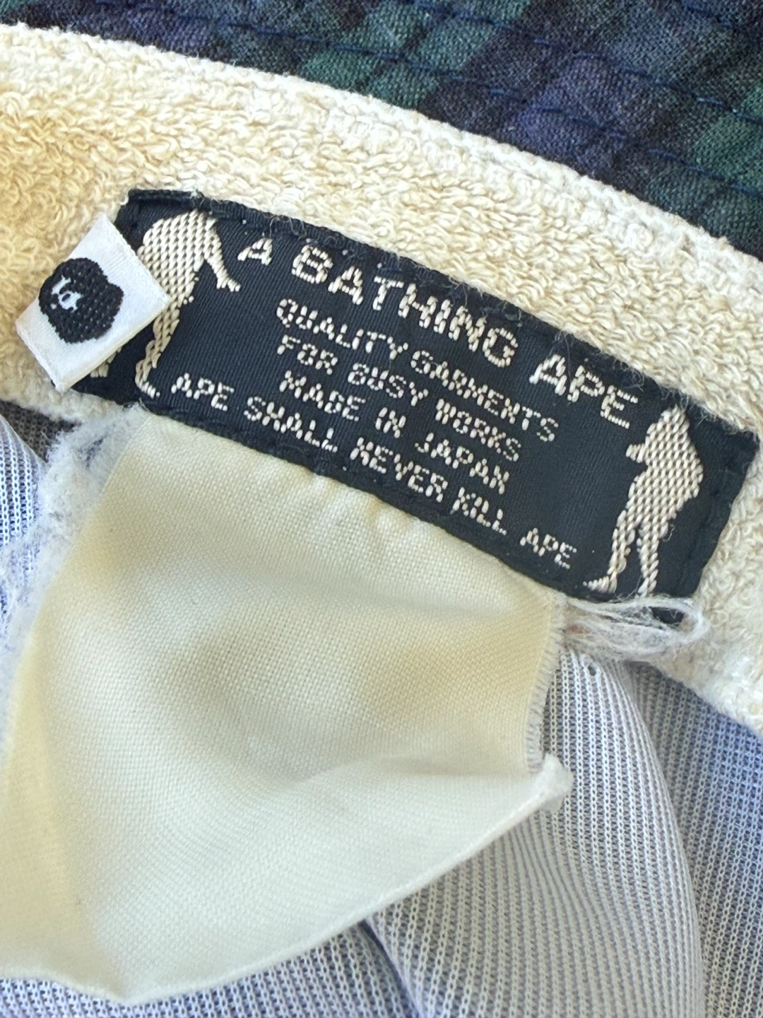 2001 BAPE A Bathing Ape Plaid Bucket Hat – Made in Japan - photo 2