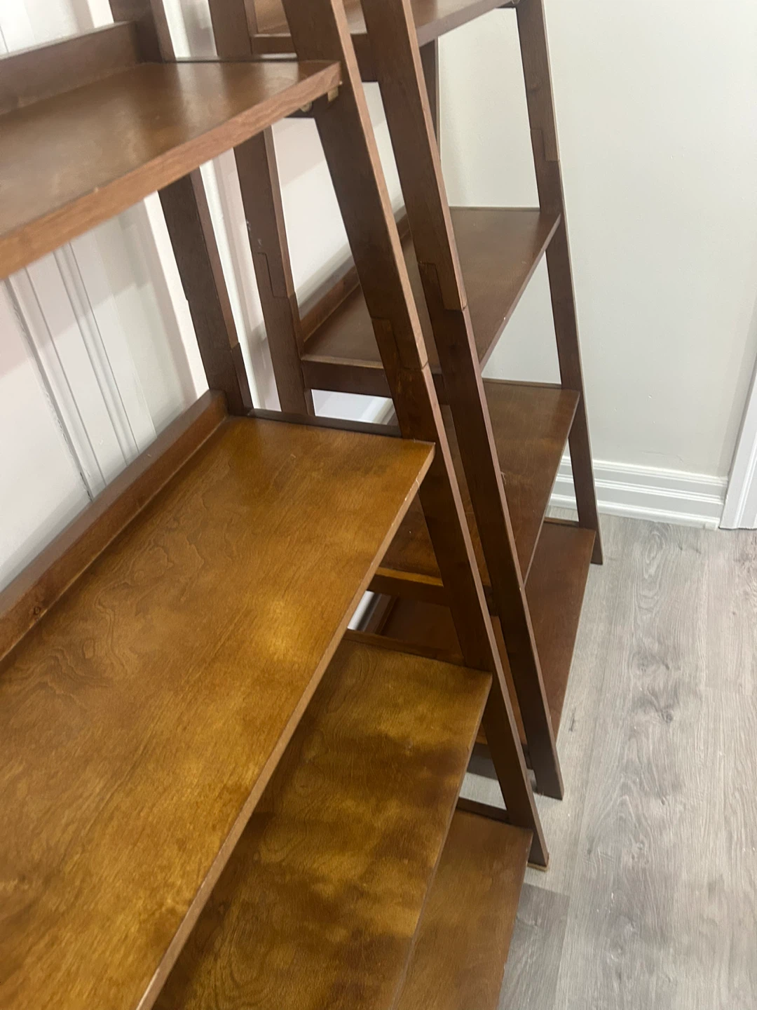 2 Solid Wood Ladder Bookshelves – Excellent Condition - photo 5