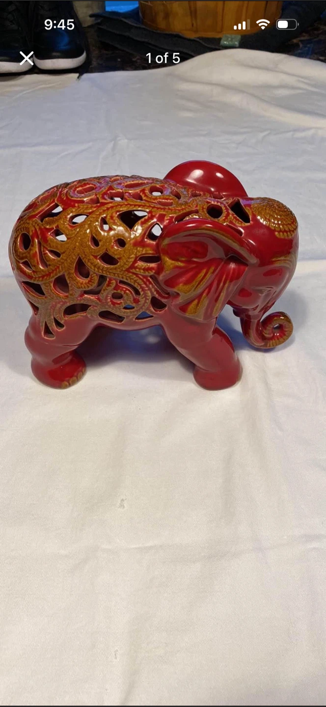 Pierced Ceramic Elephant
