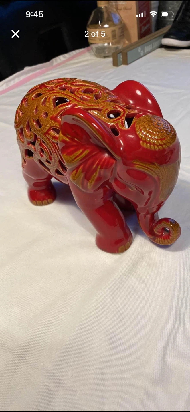 Pierced Ceramic Elephant - photo 2