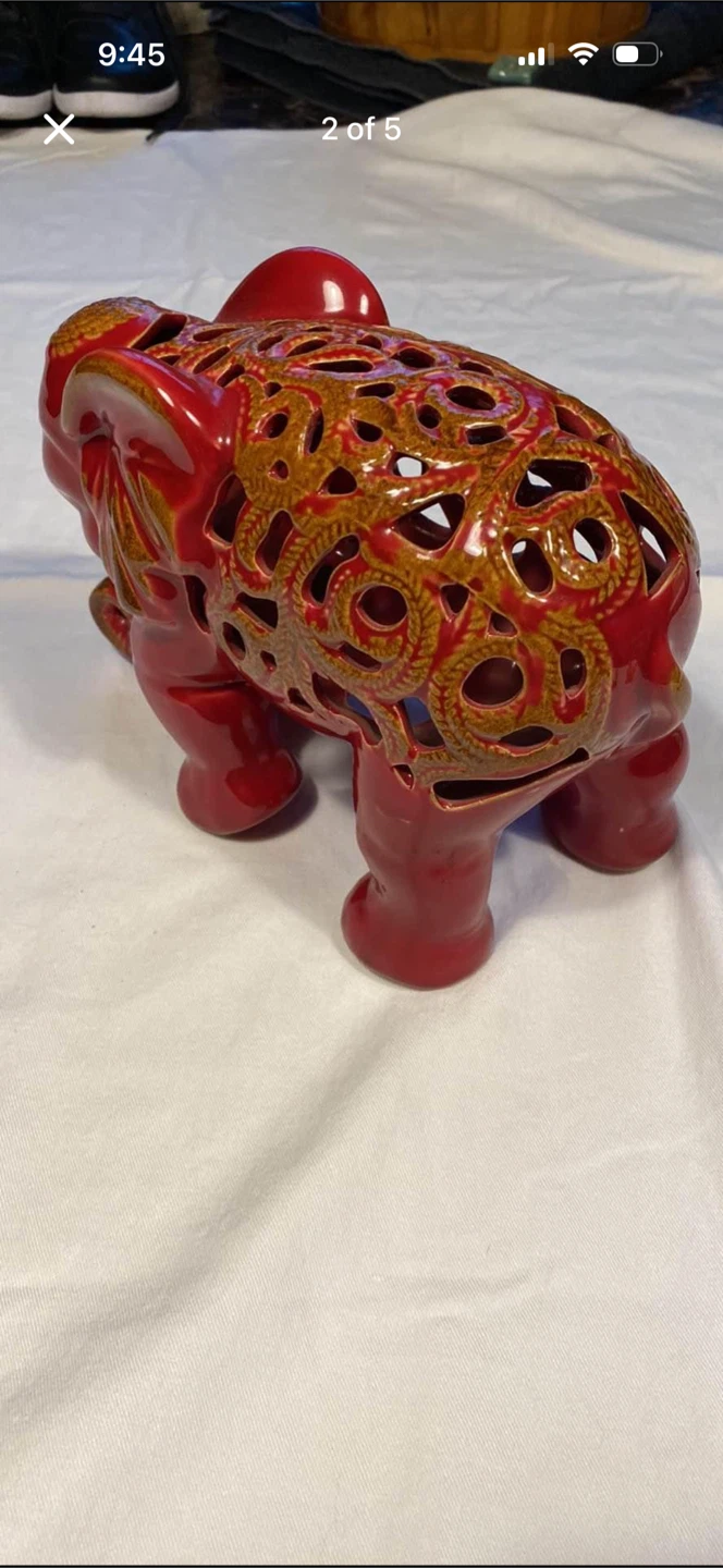 Pierced Ceramic Elephant - photo 3