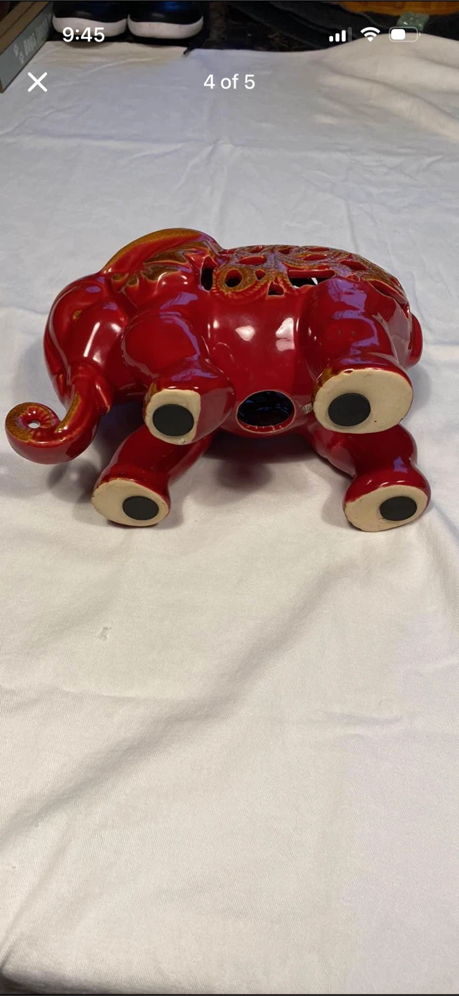 Pierced Ceramic Elephant - photo 4