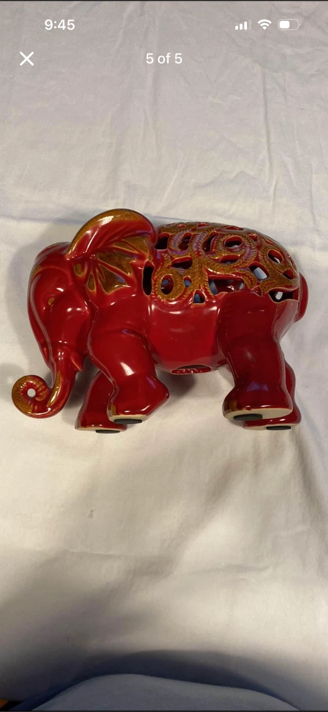 Pierced Ceramic Elephant - photo 5