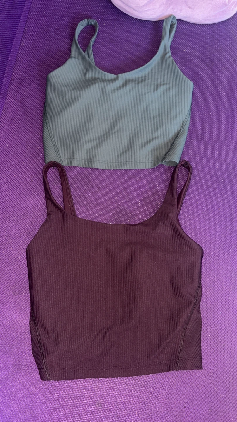 Two Ribbed Athletic Crop Tank Tops