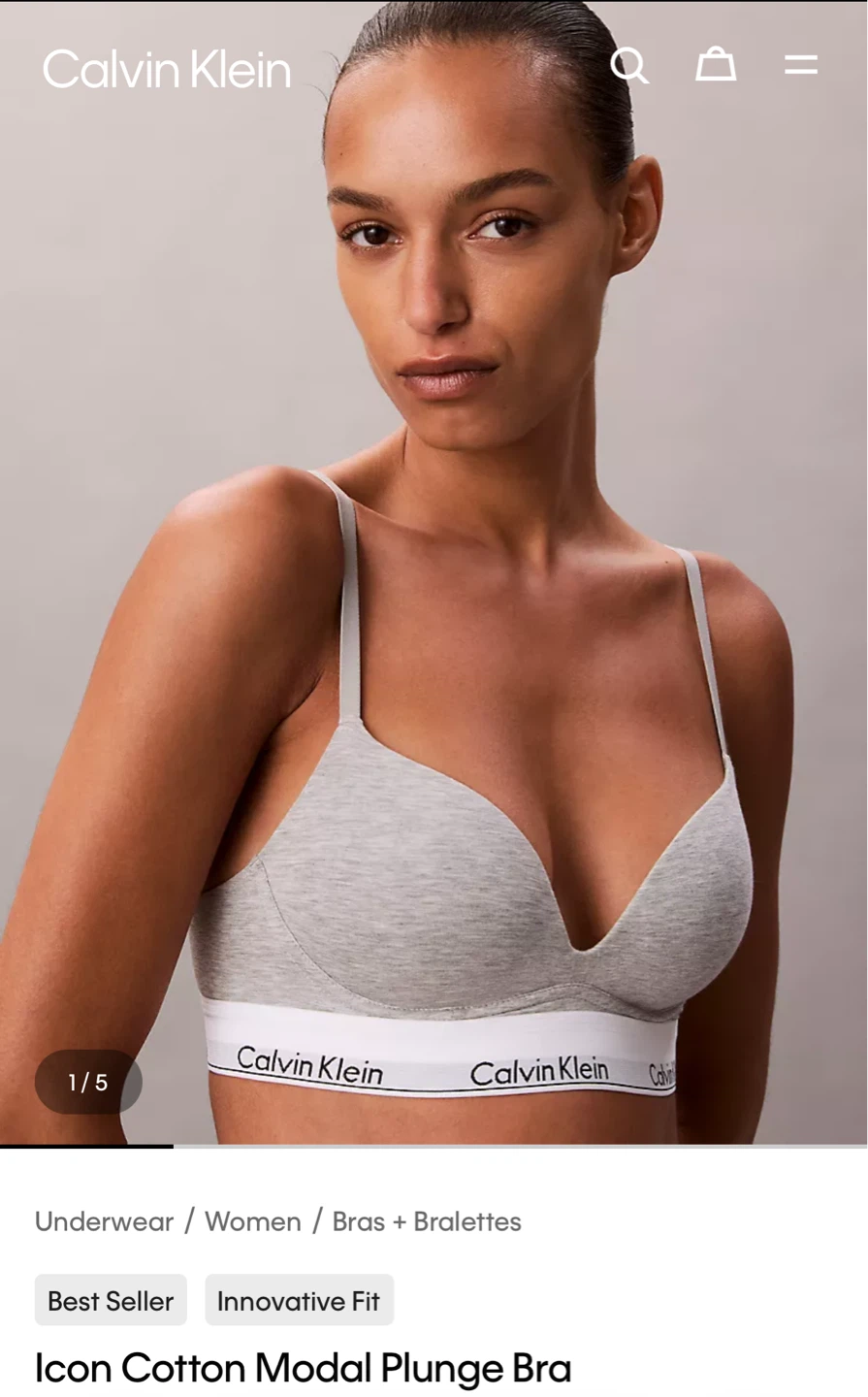 Calvin Klein Icon Cotton Modal Plunge Bra