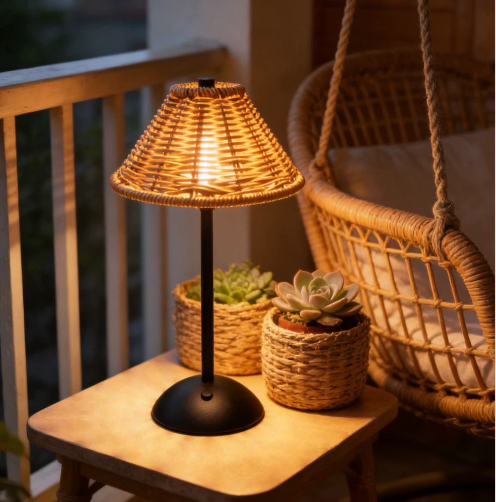 Woven Rattan Table Lamp