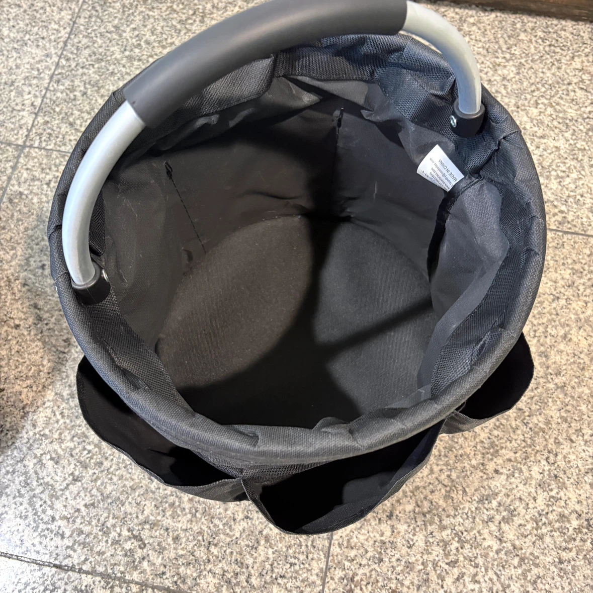 Black foldable storage bag with handle