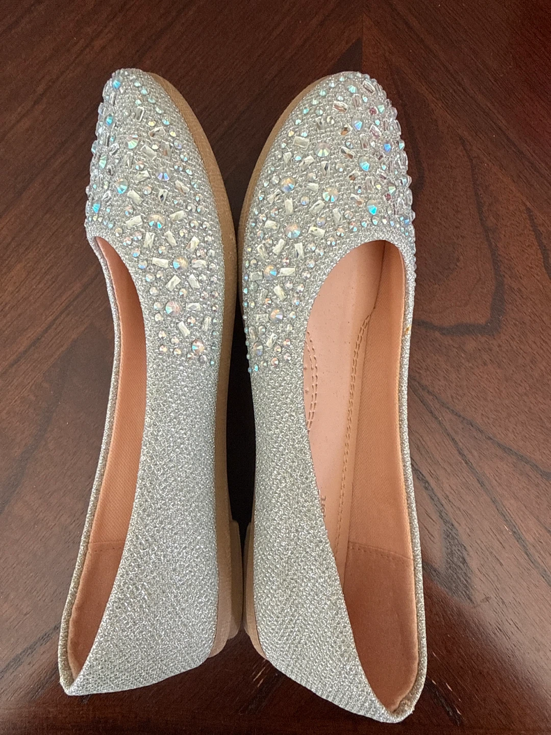 Link Comfort Silver Rhinestone Flats Size 2 - photo 3
