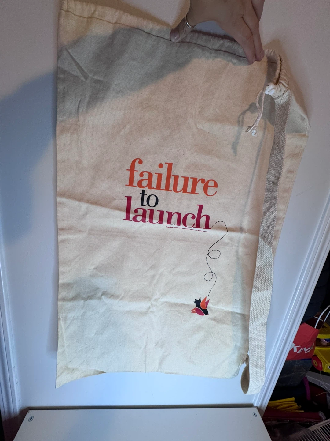 Failure to Launch Movie Promo Canvas Laundry Bag, new never used