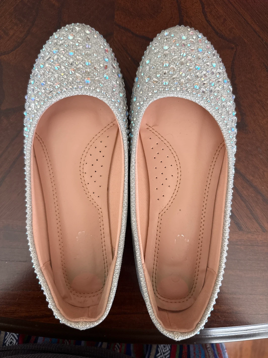 Link Silver Rhinestone Ballet Flats