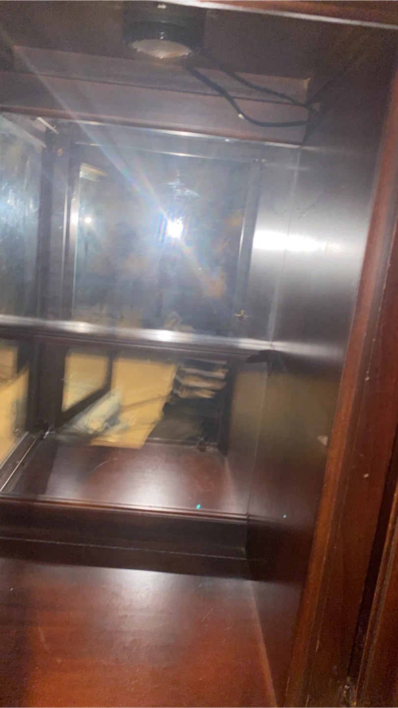 Dark Wood Cabinet with Glass Doors - photo 4