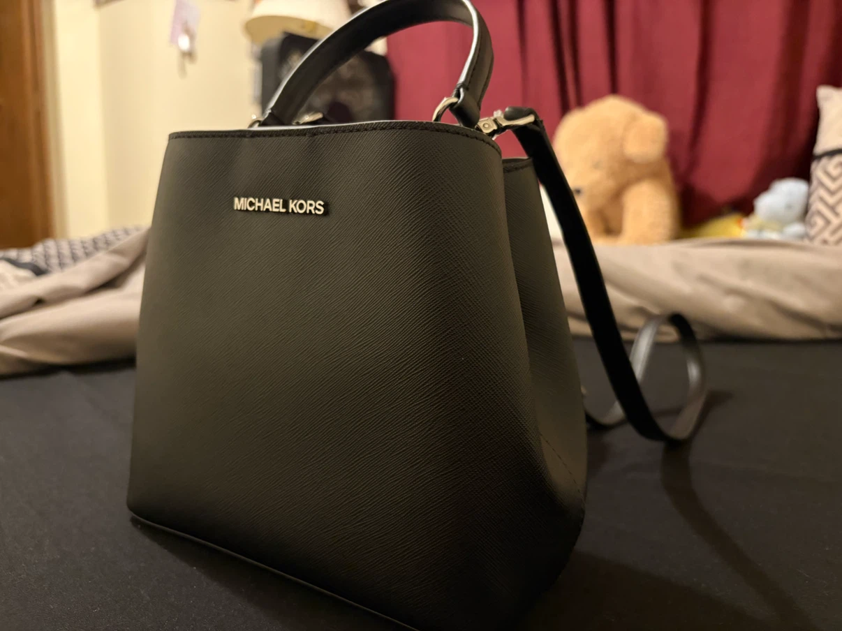 Michael Kors Black Leather Bucket Bag
