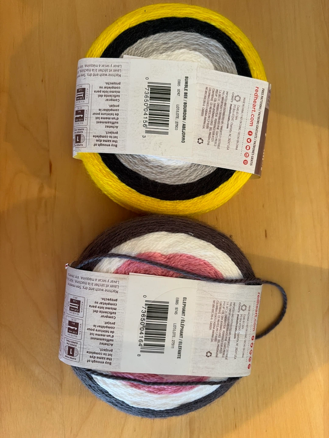 Red Heart Amigurumi Yarn - Bumblebee & Elephant - photo 4
