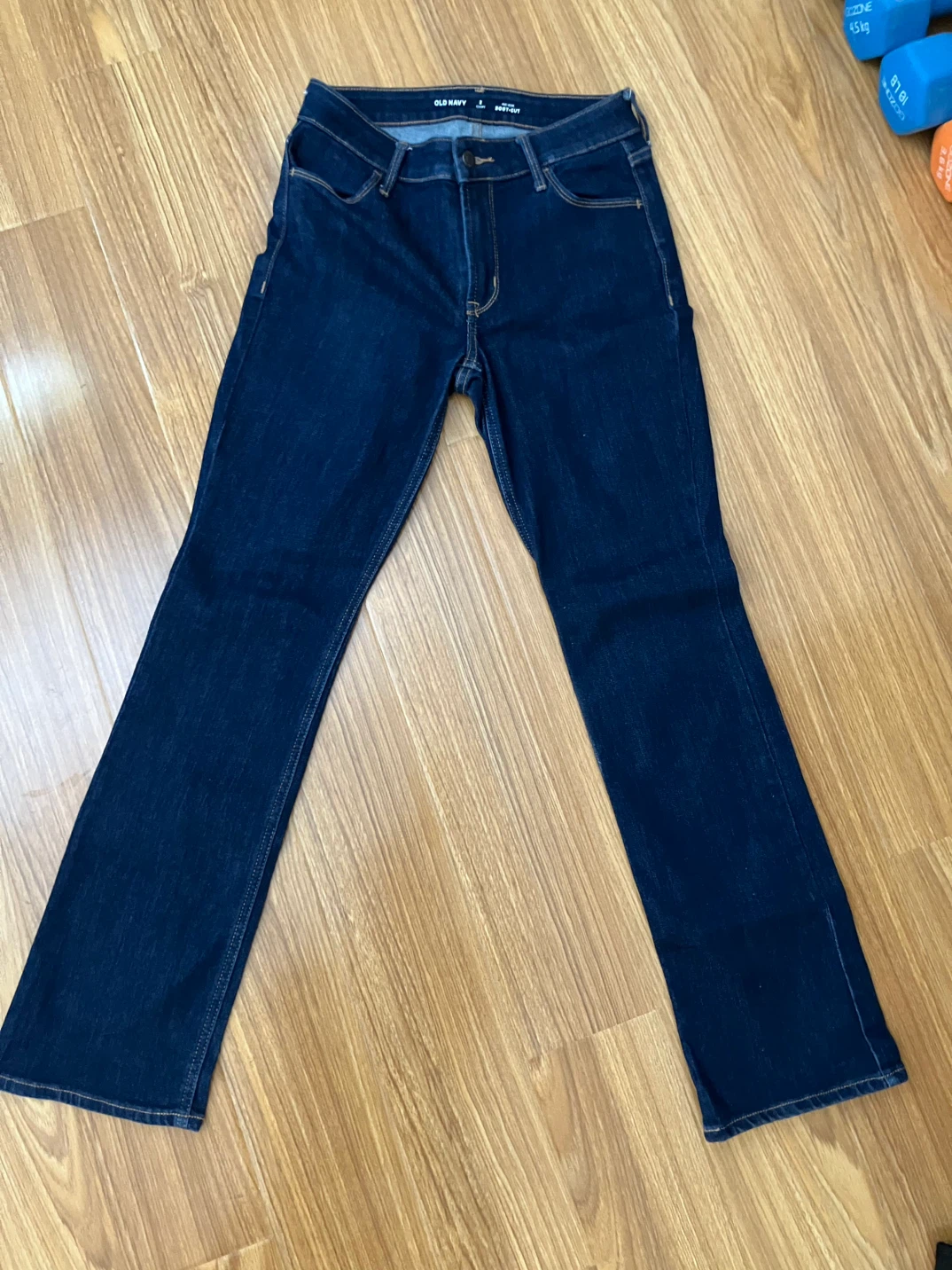 Blue bootcut denim jeans size 2 short - photo 2