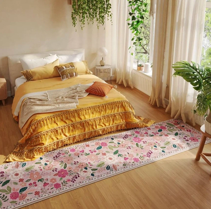 Floral Print Non-Slip Runner Rug Size 3’2 x 8’2” - photo 5