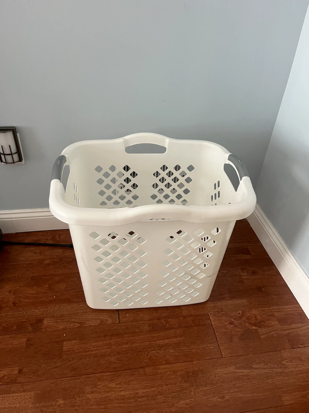 White Plastic Laundry Basket