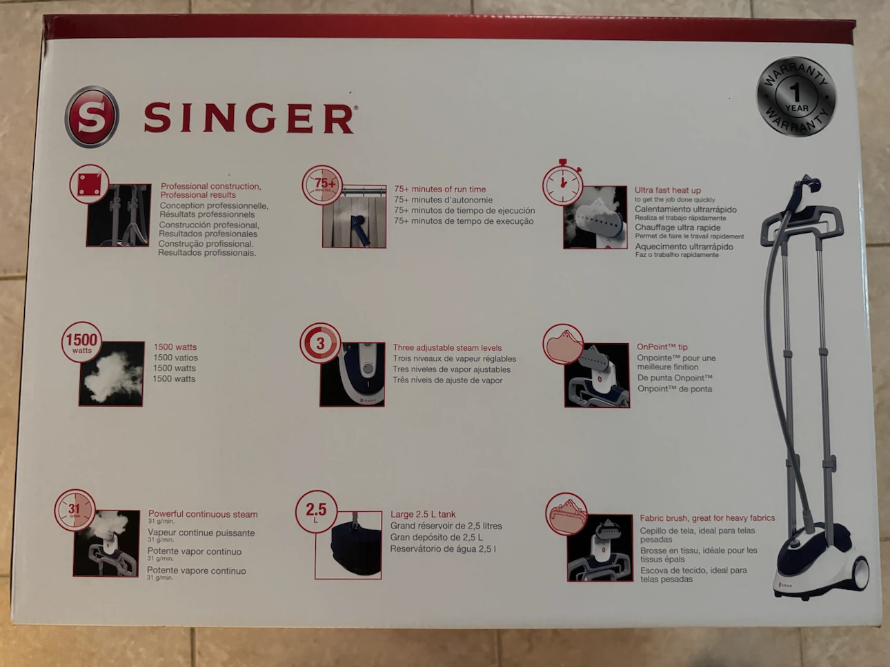 SINGER® SteamWorks™ Pro 2.0 Garment Steamer - photo 2