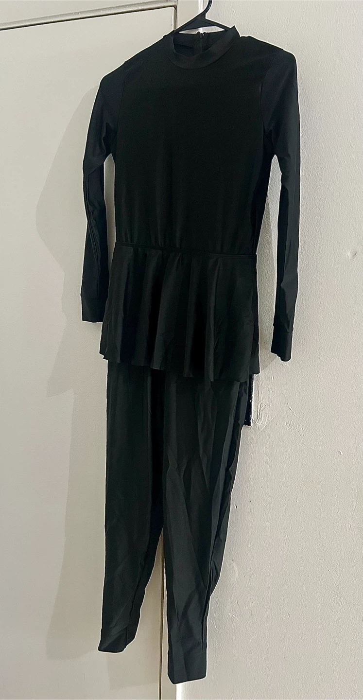 Black Long Sleeve Full Coverage Swimsuit