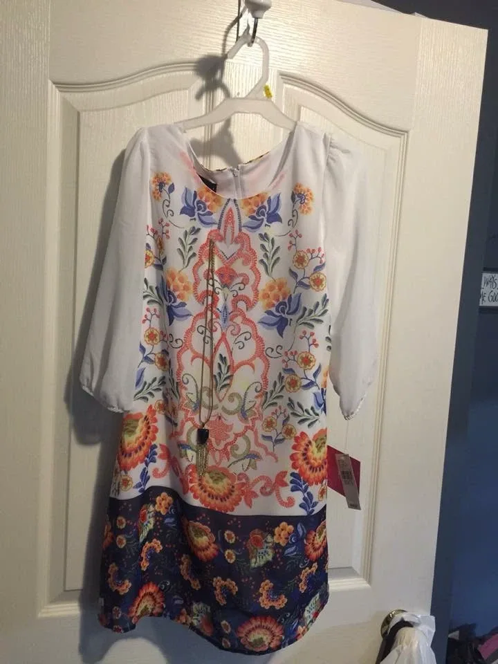 Girls Floral Print Dress Size 12