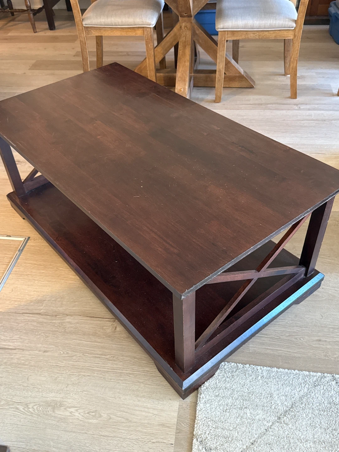 Large Dark Wood Coffee Table