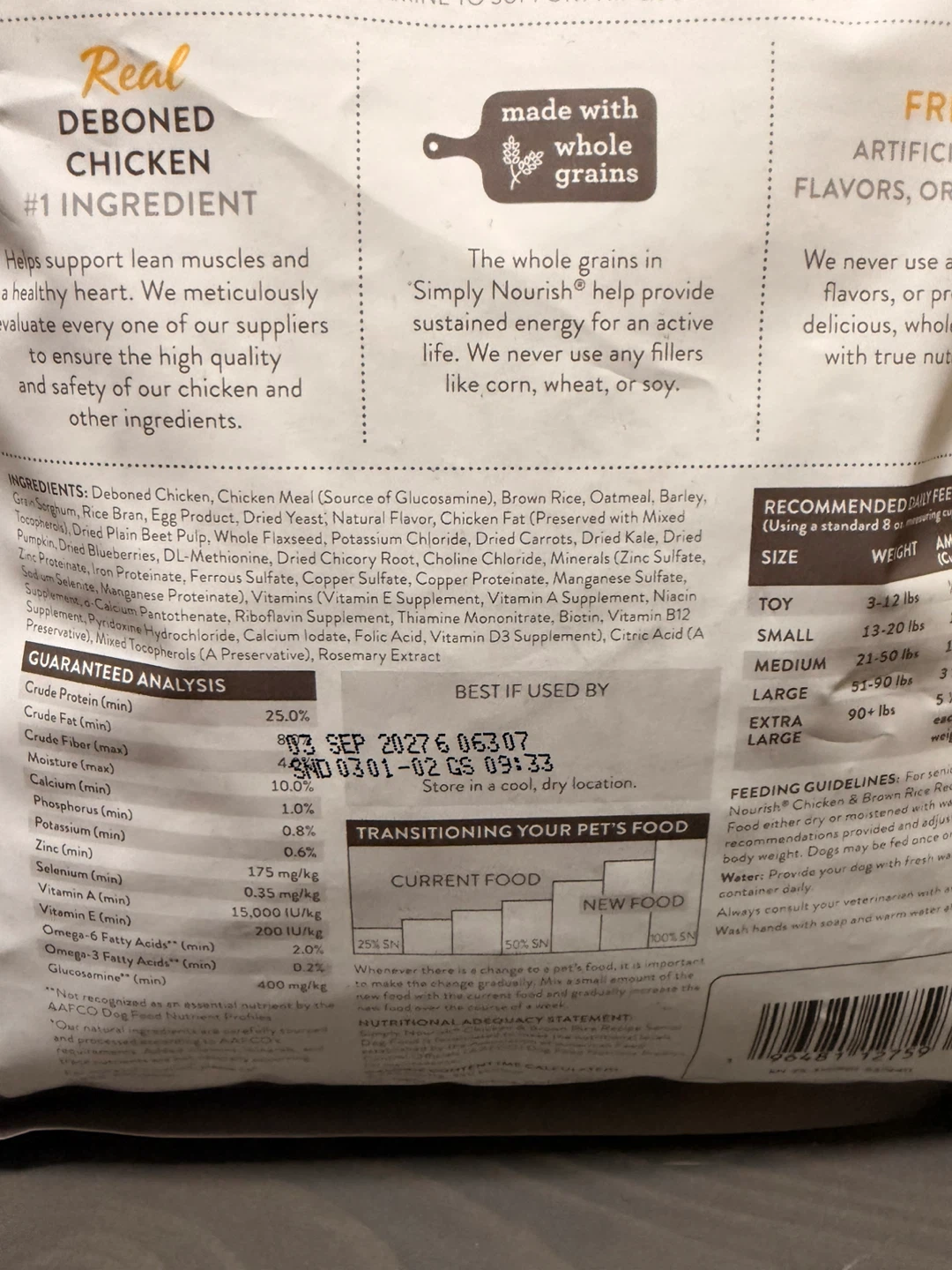 New Sealed Simply Nourish Senior Dog Food - Chicken & Brown Rice - photo 3