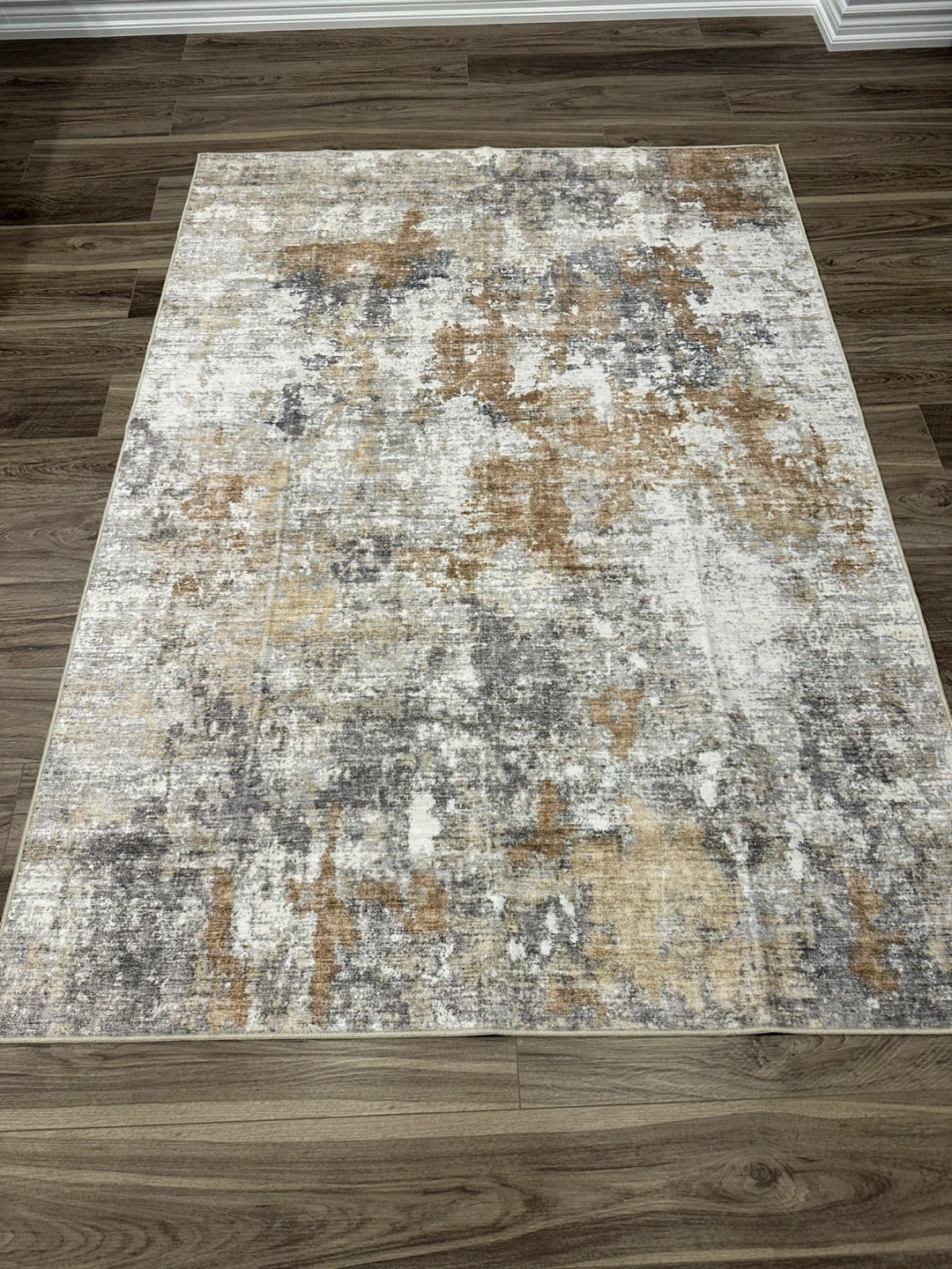 Abstract Area Rug, Grey and Brown