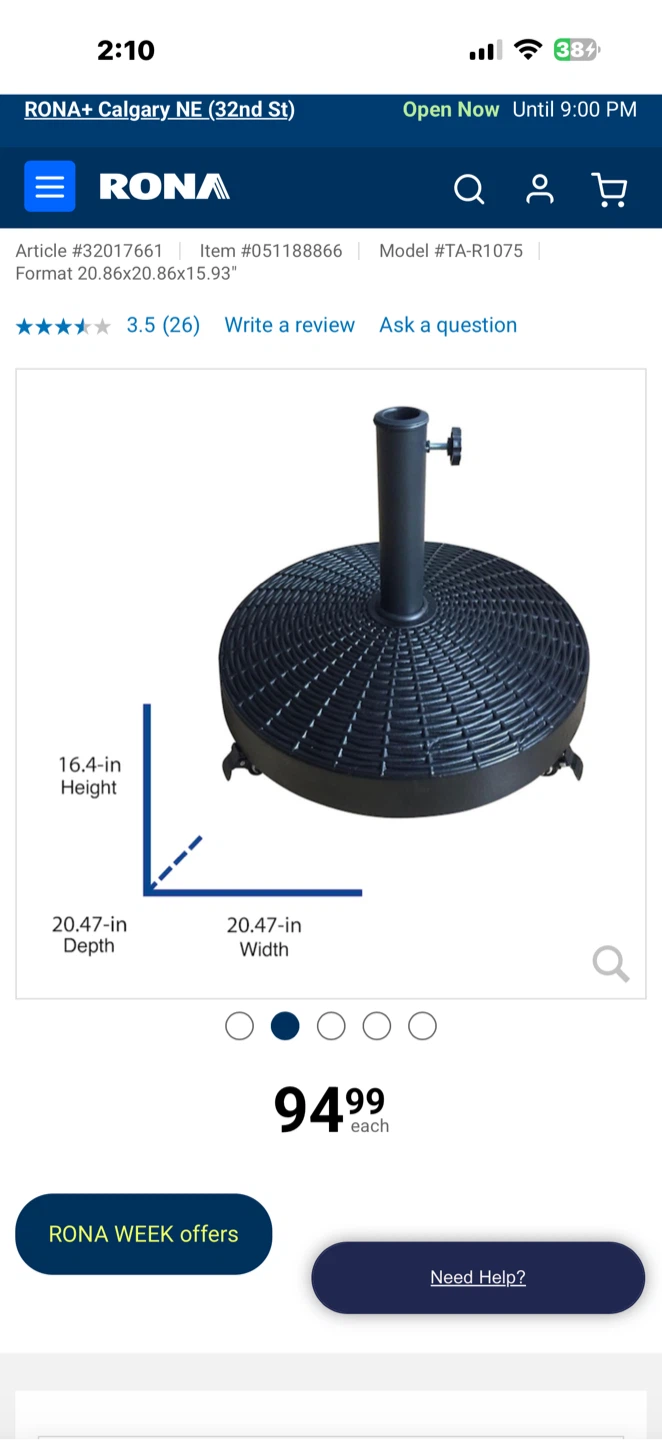 RONA Umbrella Base